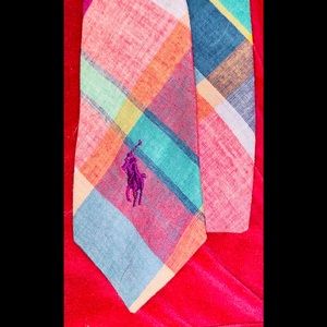 NEW POLO RALPH LAUREN GREEN LABEL SKINNY PLAID TIE